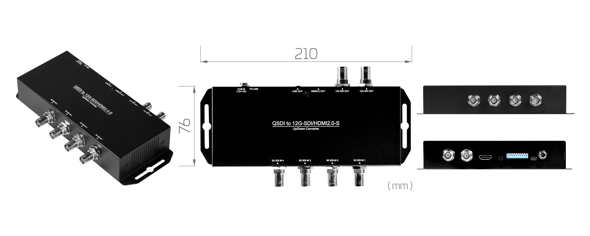 QSDI to 12G-SDI/HDMI2.0-S