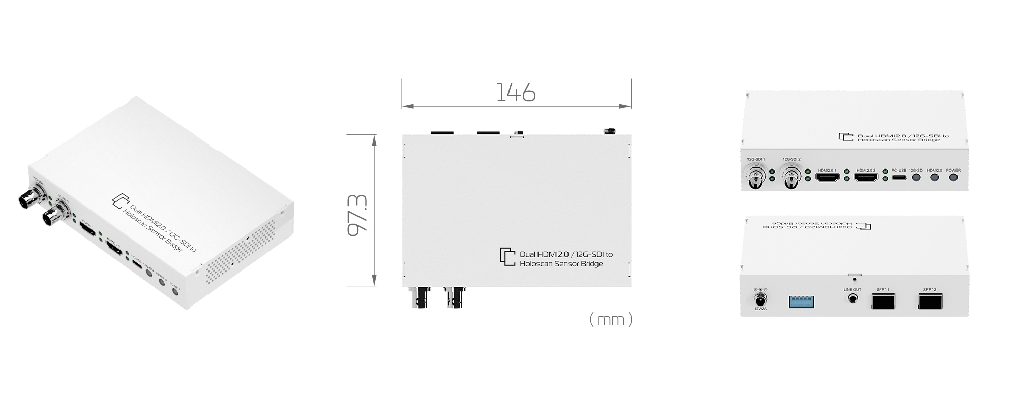 Dual HDMI2.0 / 12G-SDI to Holoscan Sensor Bridge