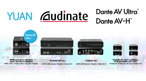 YUAN Collaborates with Audinate to Launch Dante AV Ultra 4K60 Streaming Encoder / Decoder
