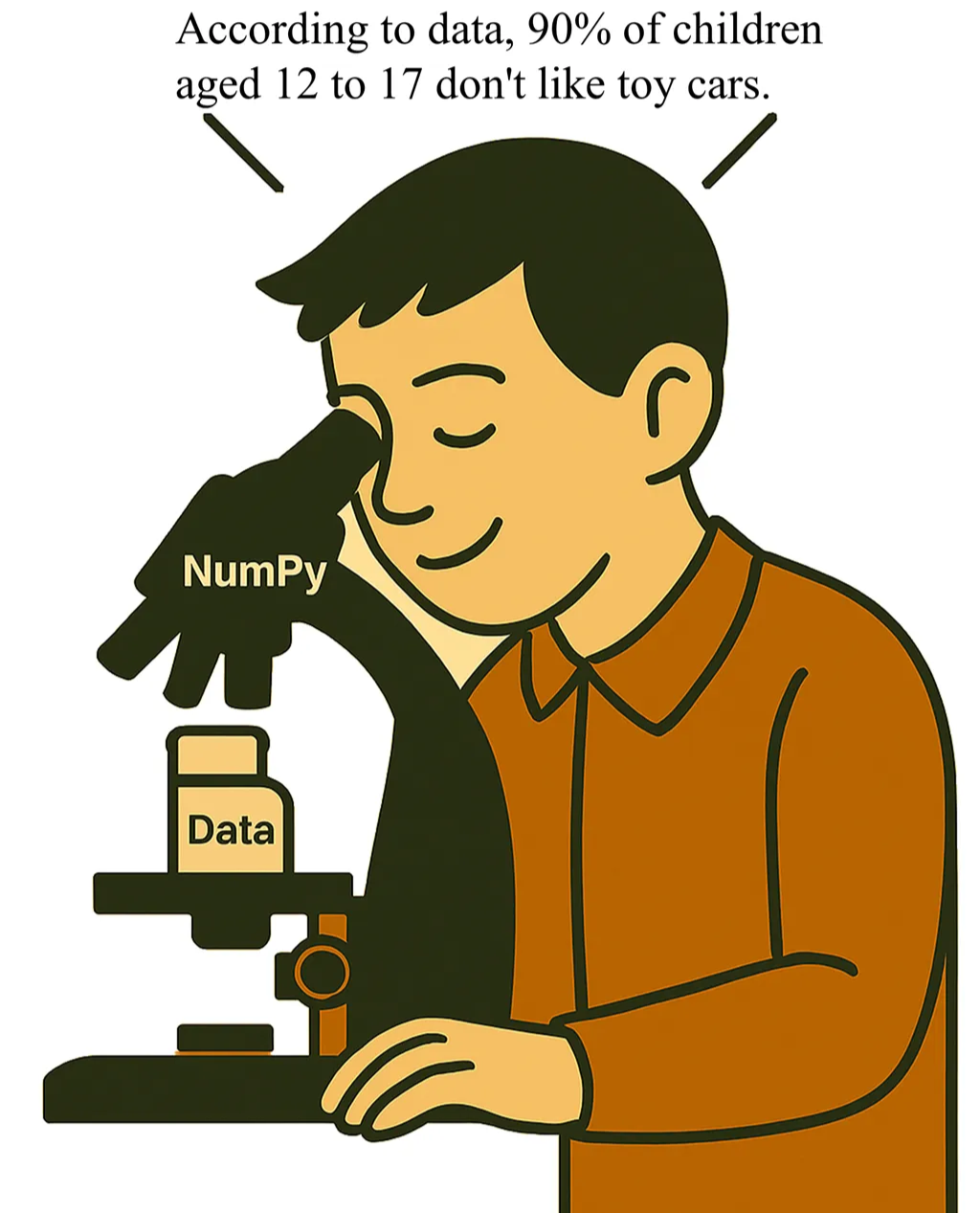 Diagram showing NumPy array structure and vectorized mathematical operations